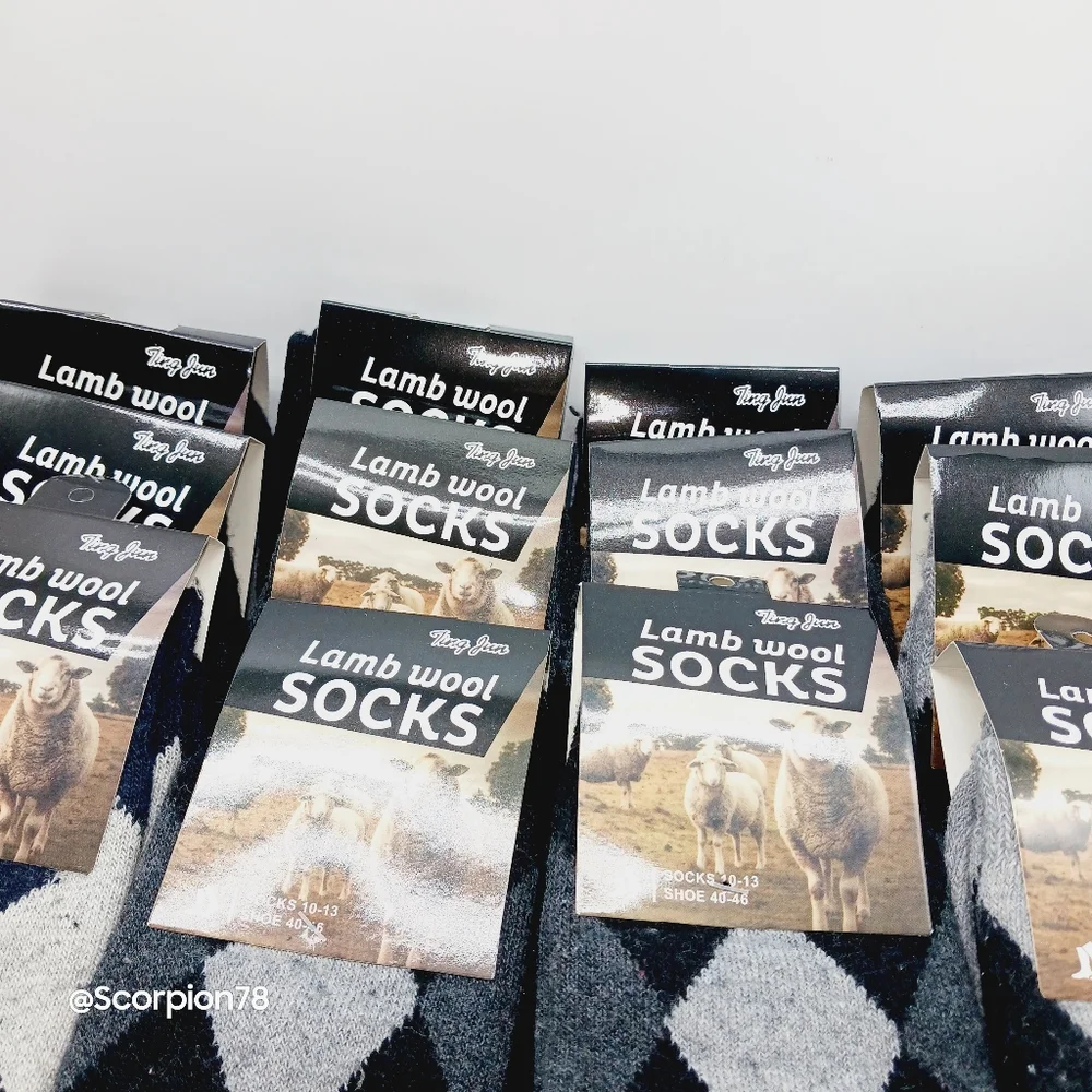 ⚫️  12 Lamb Wool Crew Socks Thermal Warm Winter Socks Size 10-13 for Men